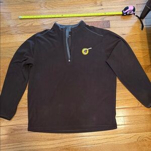 Antigua Men's Black Quarter-Zip Pullover with Yellow Chest Logo